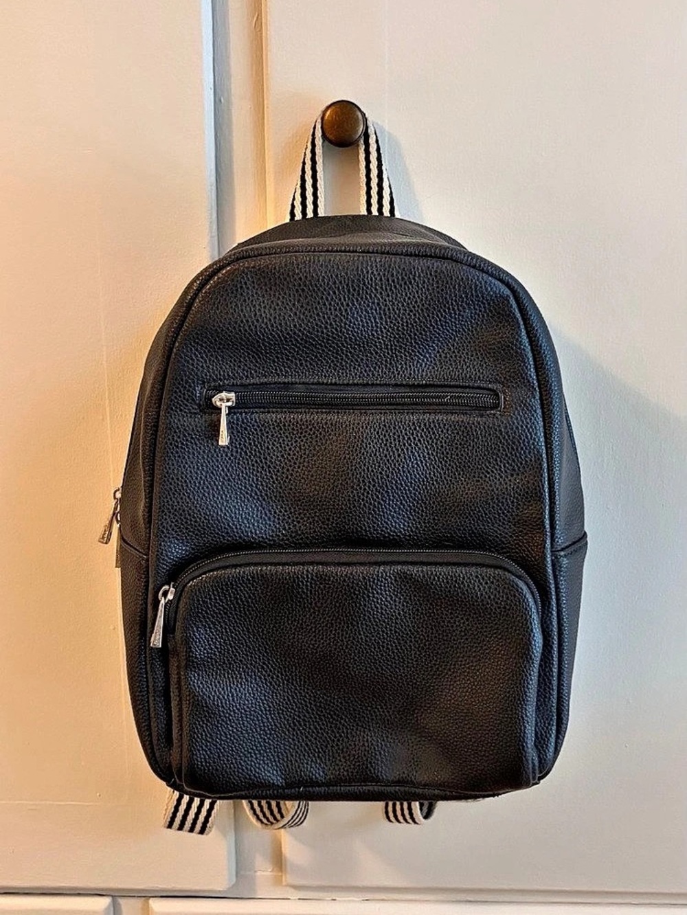 Black Striped Backpack Like New